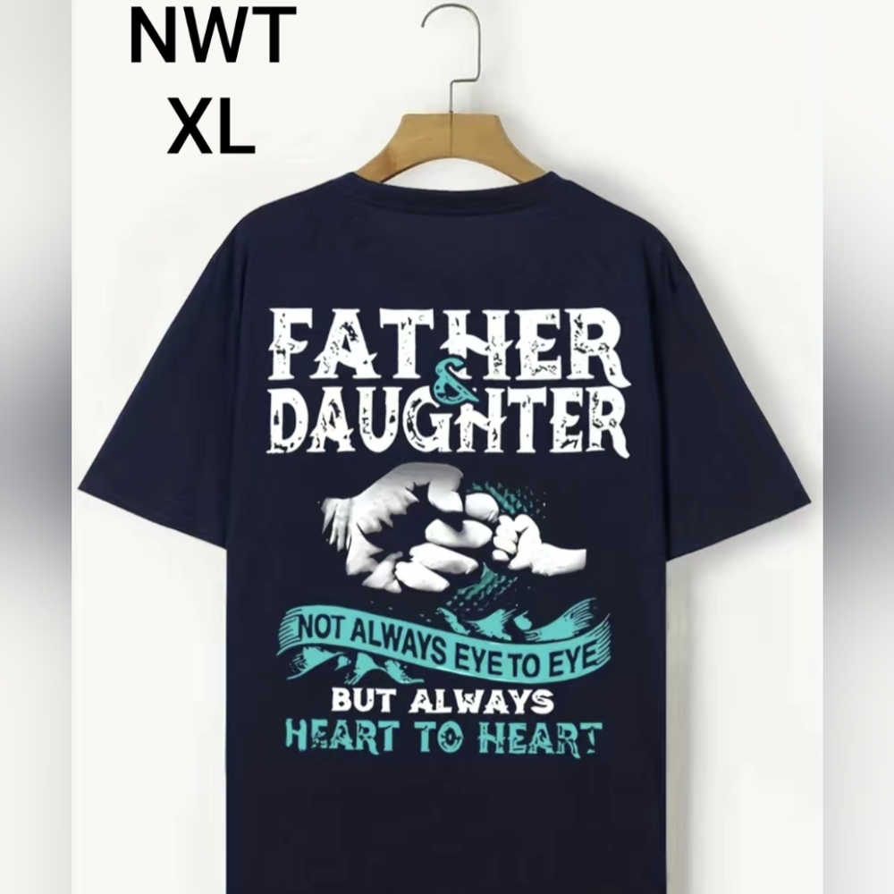 👫'FATHER & DAUGHTER' Graphic T-Shirt Short Sleeve NWT